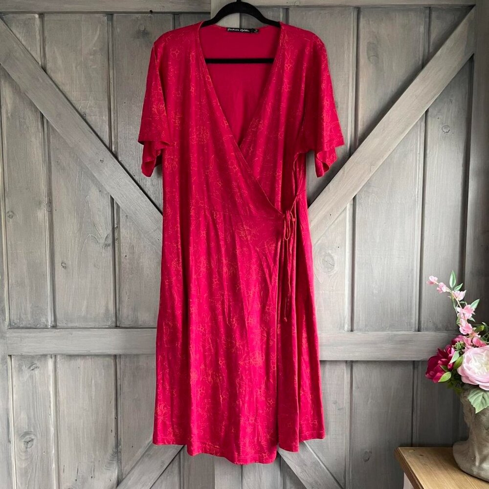 Gudrun Sjoden Pink Floral Wrap Dress